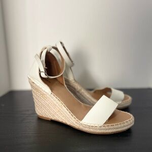 Women's White Espadrille Wedge Sandals
